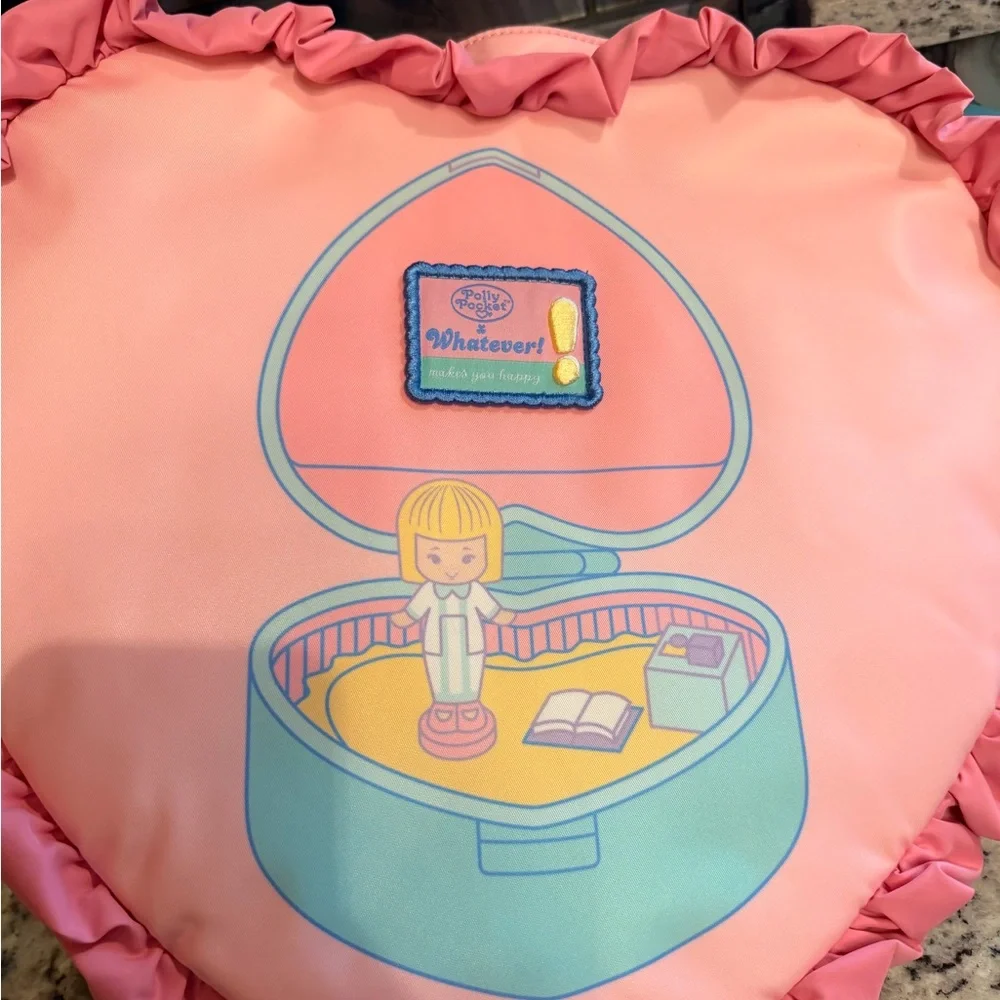 Polly Pocket Oversized Pink Heart Shaped Padded Nylon Bag - Picture 5 of 8